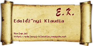 Edelényi Klaudia névjegykártya