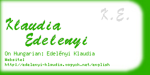 klaudia edelenyi business card